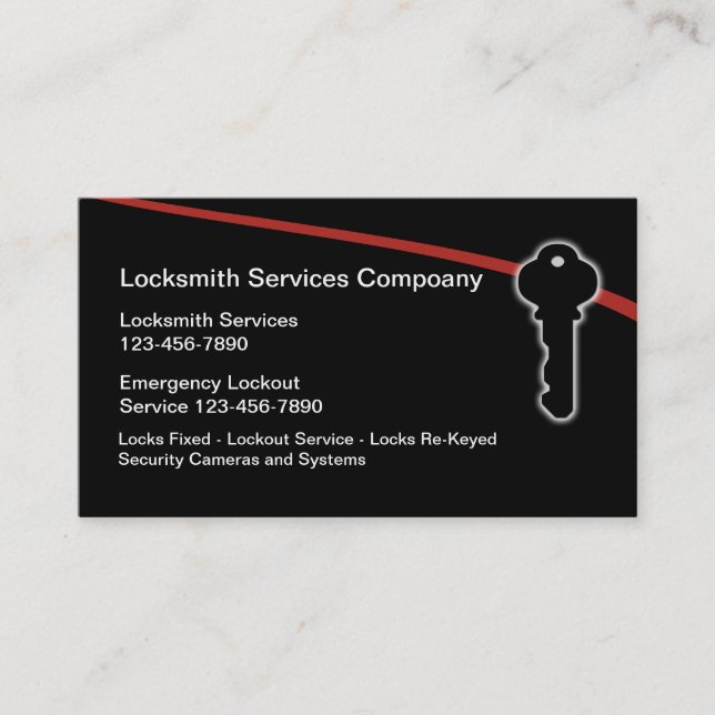 Locksmith Modern Business Cards (Front)