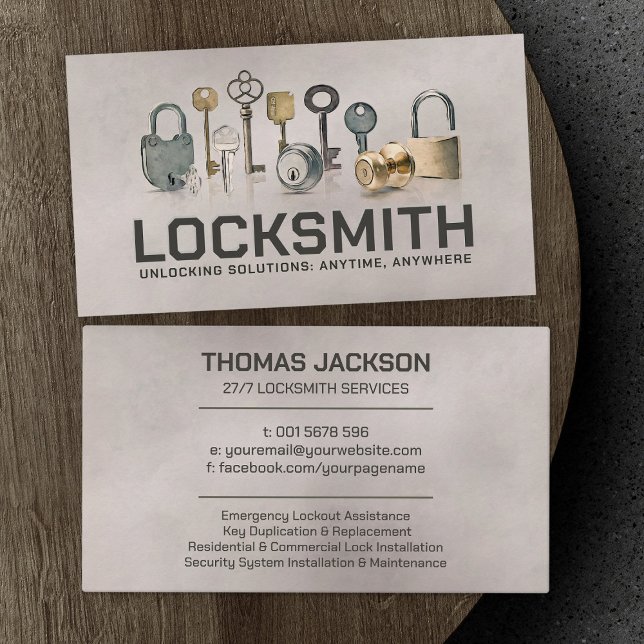 Locksmith Services Business Card (Creator Uploaded)
