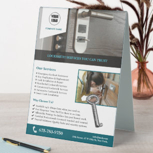 Locksmith Services Custom Table Tent Sign