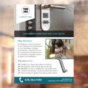 Locksmith Services Editable Window Cling