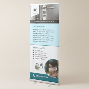 Locksmith Services Vertical Retractable Banner