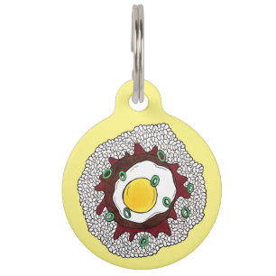 Loco Moco Hawaiian Cuisine Food Rice Hamburger Egg Pet Tag