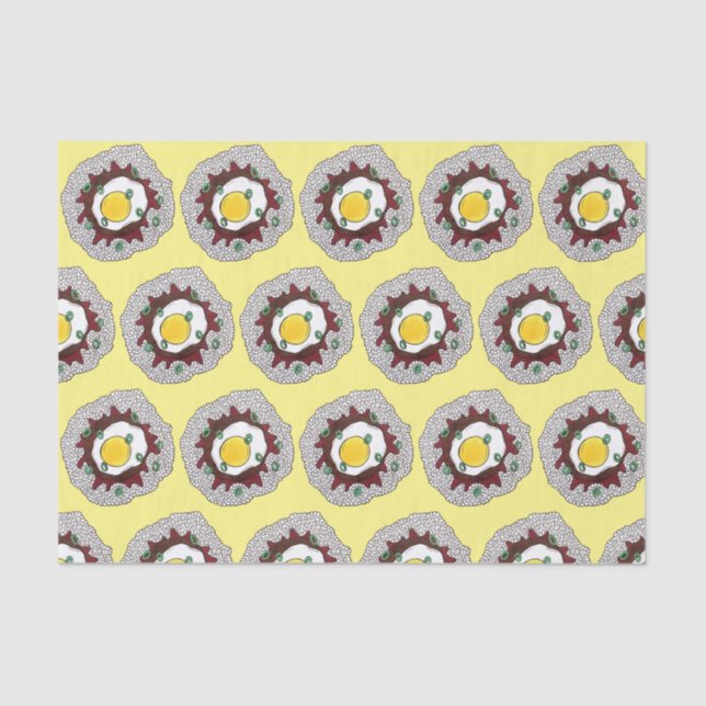 Loco Moco Hawaiian Cuisine Food Rice Hamburger Egg Tissue Paper (Front)