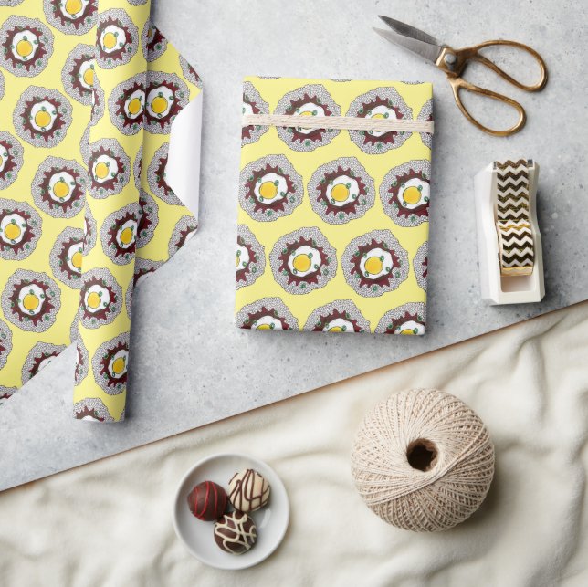 Loco Moco Hawaiian Cuisine Food Rice Hamburger Egg Wrapping Paper (Crafts)