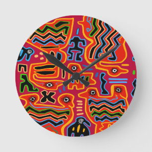Loco Pajaros con Dos Cabezas Round Clock