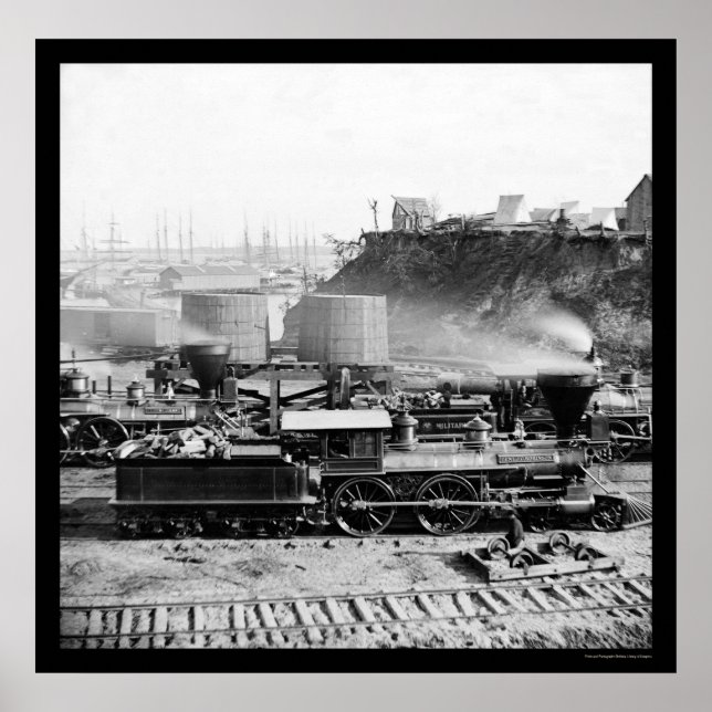 Locomot of the U.S. Military Railroad, VA 1865 Poster (Front)