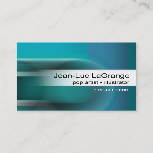 Locomotion Business Card template (teal) (Front)