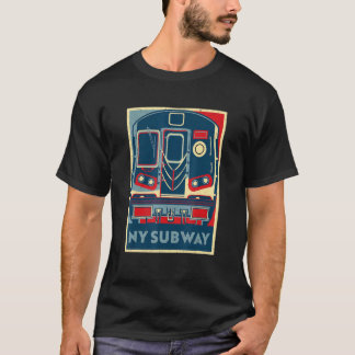 Locomotive American Flag Train Driver USA NY Subw T-Shirt