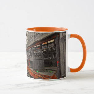 Locomotive and train wagons ringer mug