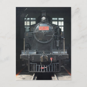 Locomotive at Changhua Roundhouse, Taiwan Postcard