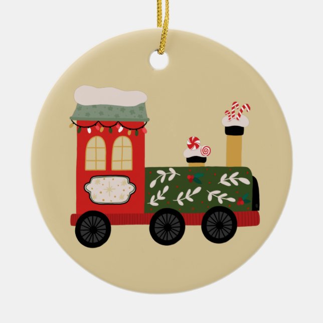 Locomotive Ceramic Tree Decoration (Front)