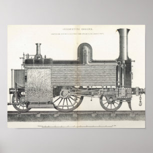 Locomotive Engine, engraved by J.W. Lowry Poster