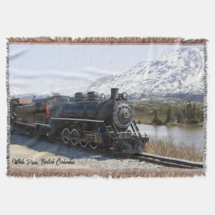 Locomotive in White Pass Throw Blanket