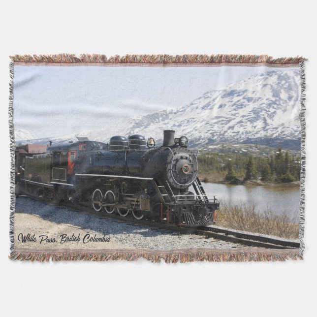 Locomotive in White Pass Throw Blanket (Front)