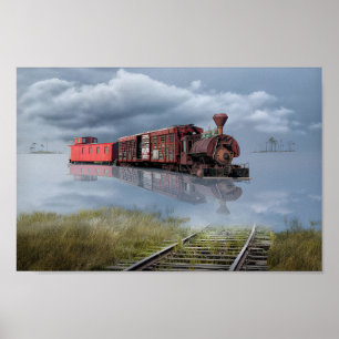 Locomotive Legacy: Vintage Train Travel Poster