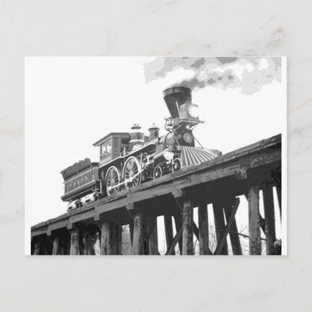 Locomotive On The Bridge Postcard (Front)