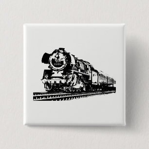 Locomotive Silhouette 15 Cm Square Badge