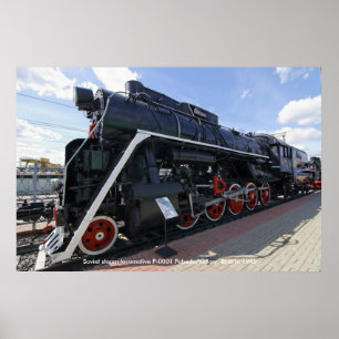 Locomotive, Soviet steam locomotive P-0001 Pobe... Poster
