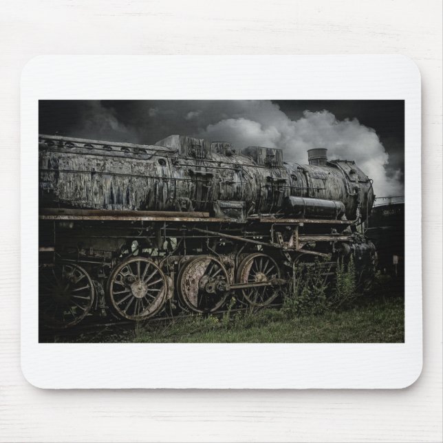 locomotive steam engine train rail railway mouse mat (Front)