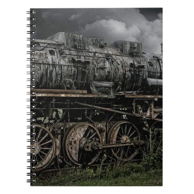 locomotive steam engine train rail railway notebook (Front)