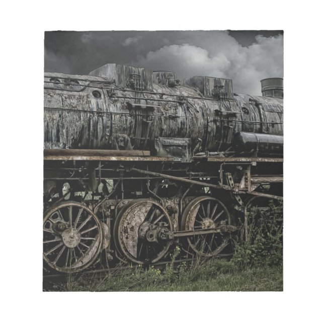 locomotive steam engine train rail railway notepad (Front)