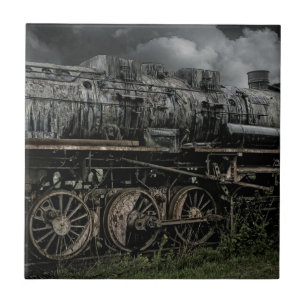 locomotive steam engine train rail railway tile