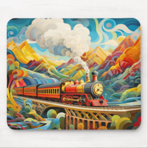 Locomotive Train Concept Abstract Colourful Scener Mouse Mat