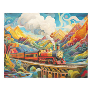 Locomotive Train Concept Abstract Colourful Scener Notepad
