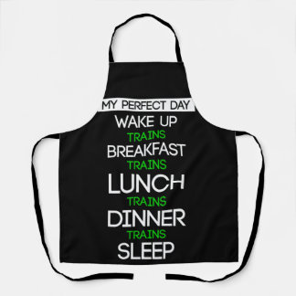 Locomotive Train Lover Gift My Perfect Day Trains Apron