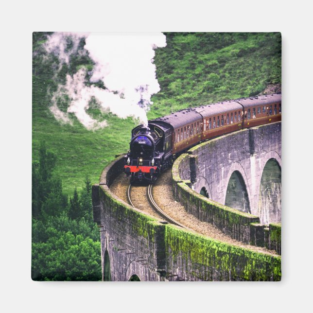 Locomotive Train on Bridge Magnet (Front)