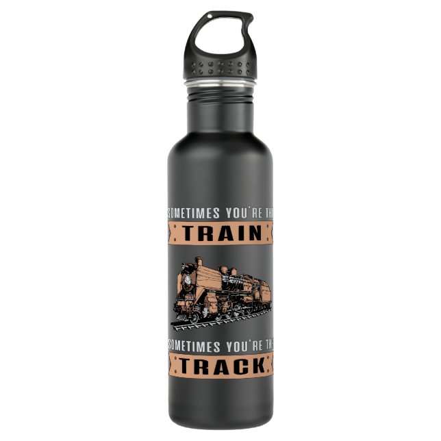 Locomotive Trains Train Driver Railroad Funny Gift 710 Ml Water Bottle (Front)