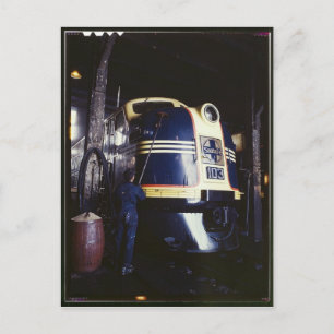 Locomotive washing 1939 postcard