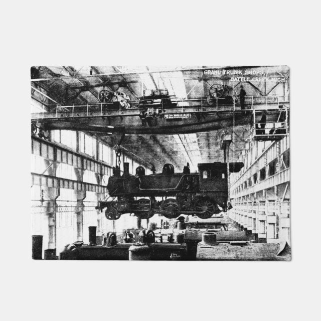 Locomotive Works Battle Creek Michigan Grand Trunk Doormat (Front)