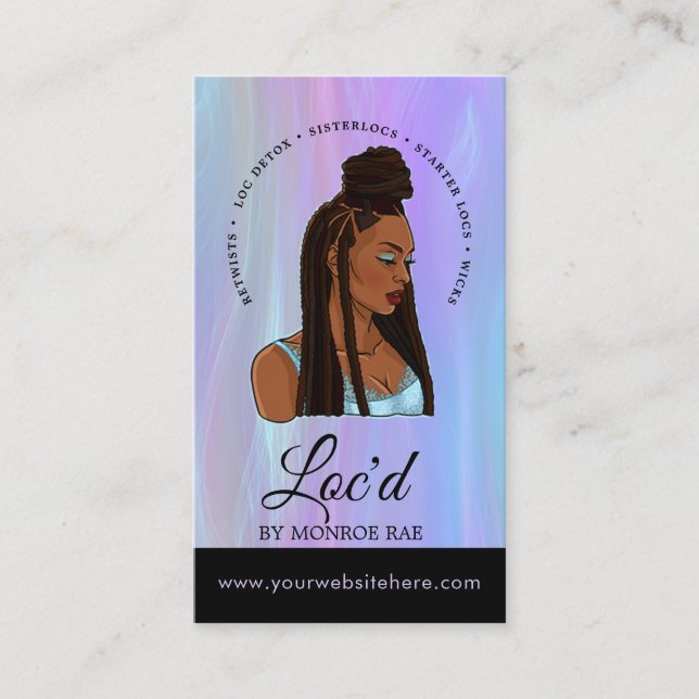 Loctitian Loc Stylist Beauty & Hair Salon Business Card (Front)