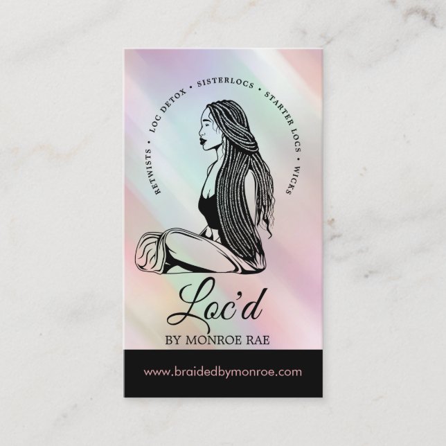 Loctitian & Stylist Locs Beauty Salon Business Card (Front)