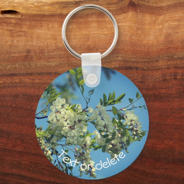 Locust Blossoms Flower Personalised Key Ring (Front)