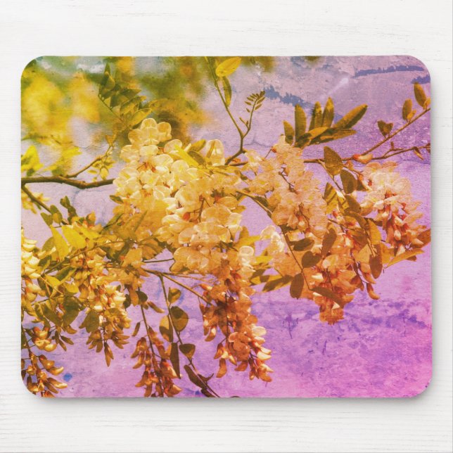 Locust Flower Blossoms Art Mouse Mat (Front)