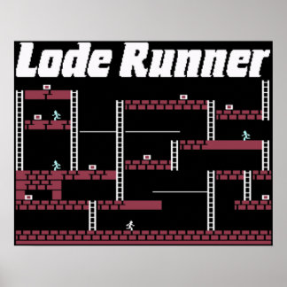 Lode Runner Video Game retro theme Poster