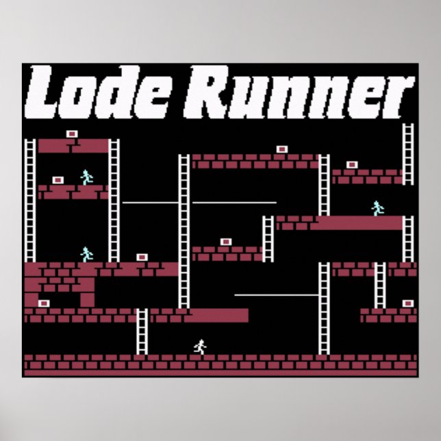 Lode Runner Video Game retro theme Poster (Front)