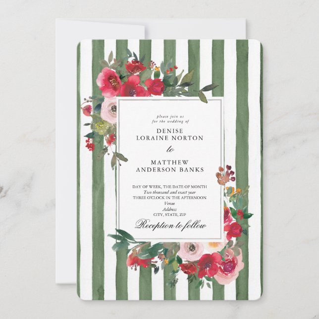 Loden Frost Green Wedding Invitation (Front)