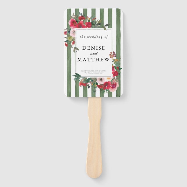 Loden Frost Green Wedding Invitation Hand Fan (Front)