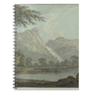 Lodore Rocks - fall & cottage distance (pen & ink Notebook
