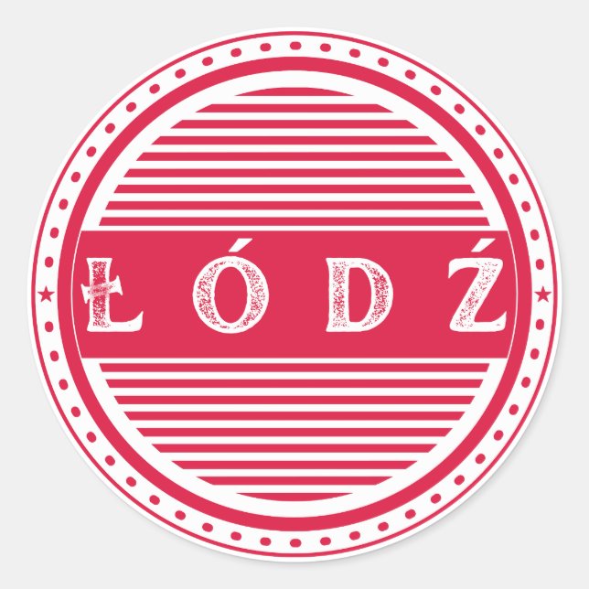 Lodz City Pride Emblem – Polish Identity Classic Round Sticker (Front)