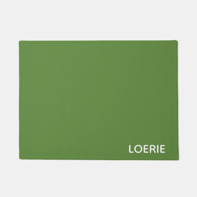 Loerie green colour name doormat (Front)