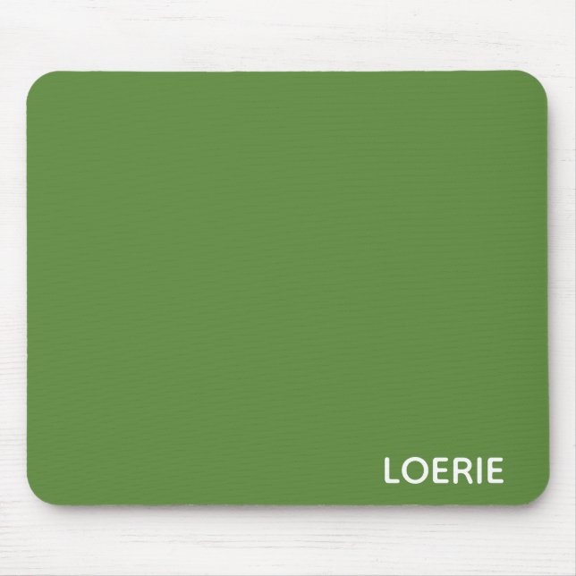 Loerie green colour name mouse mat (Front)