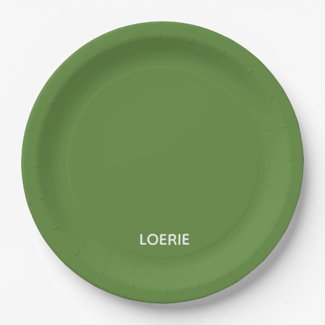 Loerie green colour name paper plate (Front)