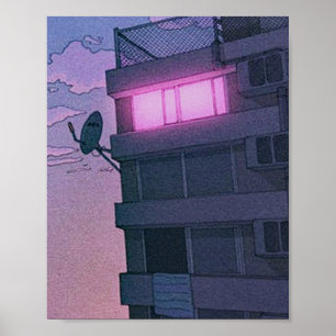 lofi aesthetic anime city  poster