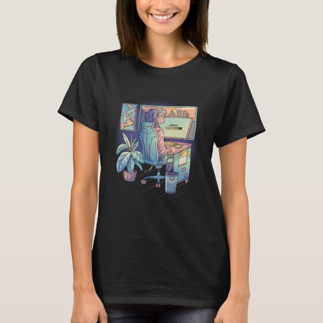 Lofi Gamer Game Play Player T-Shirt (Front)