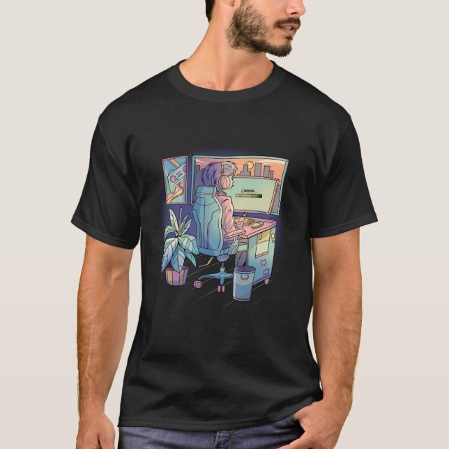Lofi Gamer Game Play Player T-Shirt (Front)