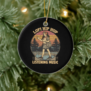 Lofi hip hop chillhop music ceramic tree decoration